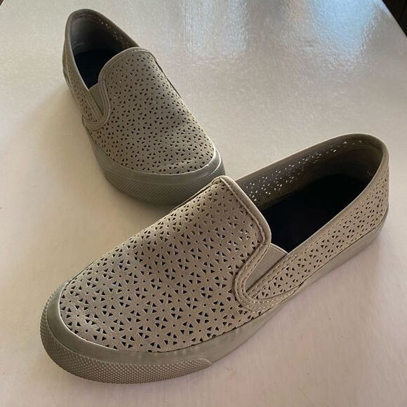 SPERRY Women’s Perforated Leather Gray Sneakers Size 8 - Picture 6 of 7